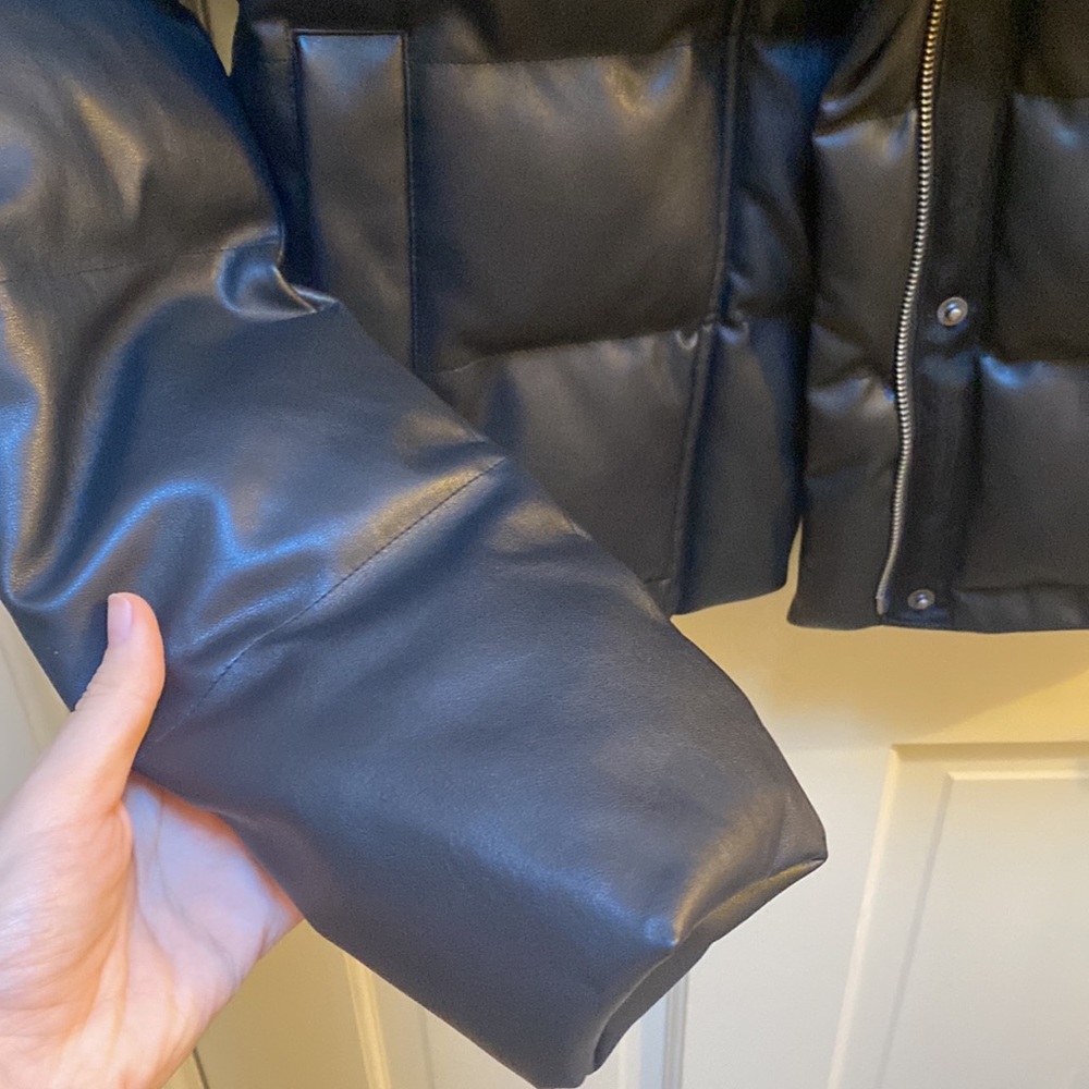 Leather Puffer Jacket - image 3
